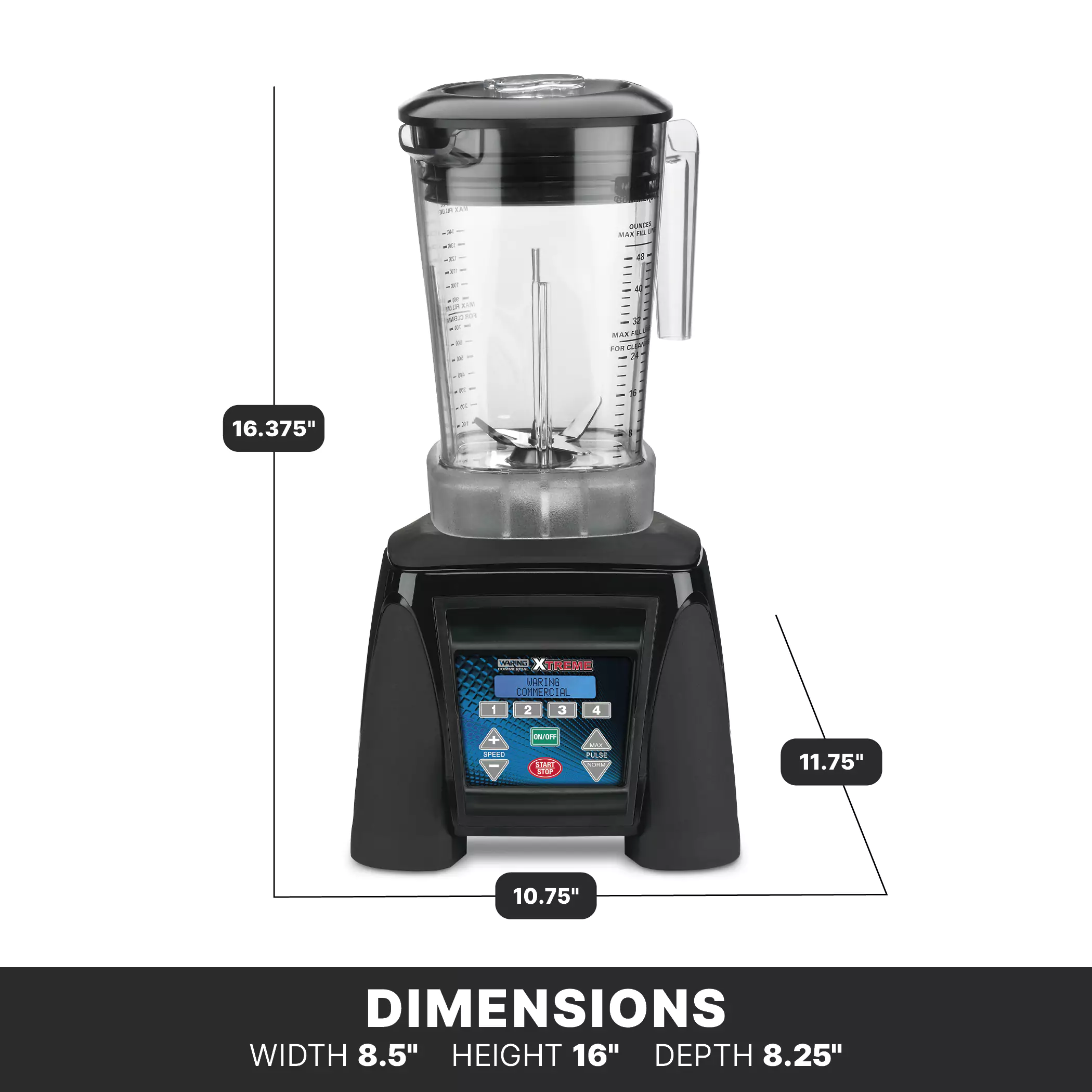 キッチン家電 Waring Blender Hi-Power Blender | 64oz Stainless Steel, Enclosure | Waring